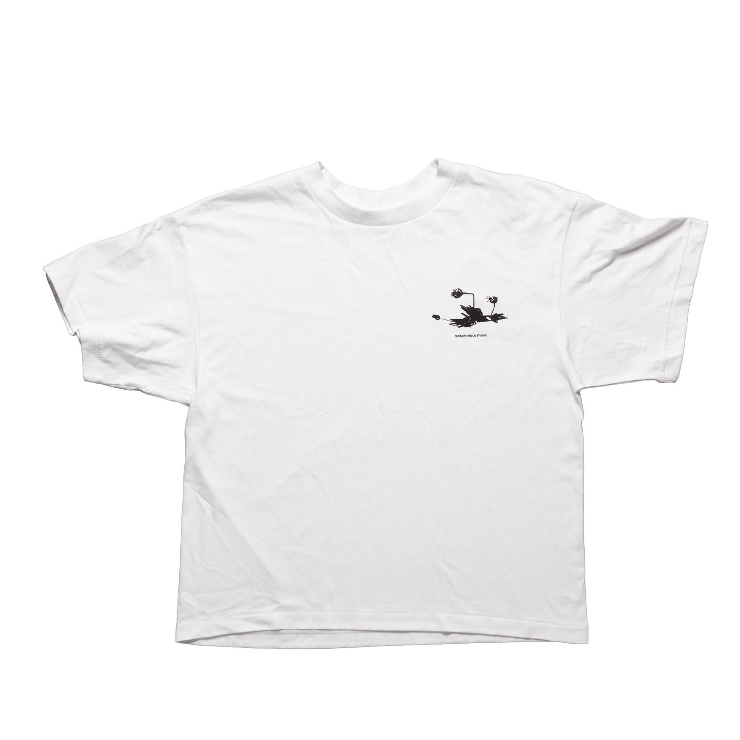 Tee-shirt avec visuel sérigraphié Petite Fleur - Blanc